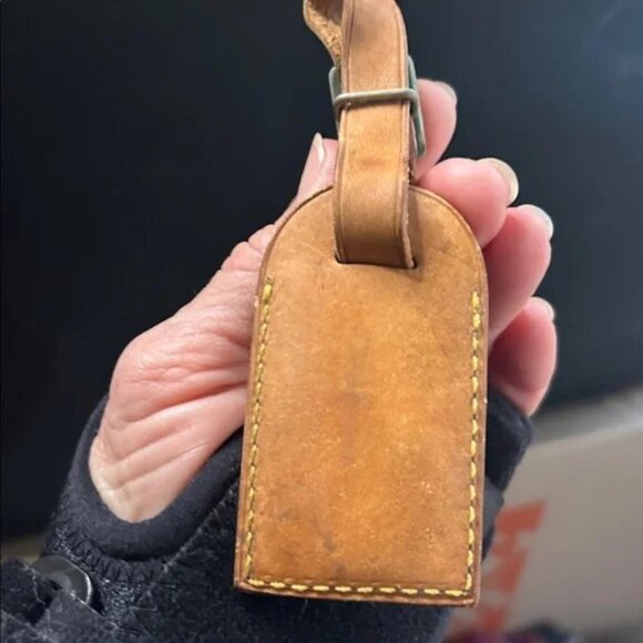 Louis Vuitton Brown Leather Luggage Tag ID Holder - Picture 3 of 3